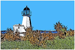 Sandy point (Prudence Island) Lighthouse - Digital Painting